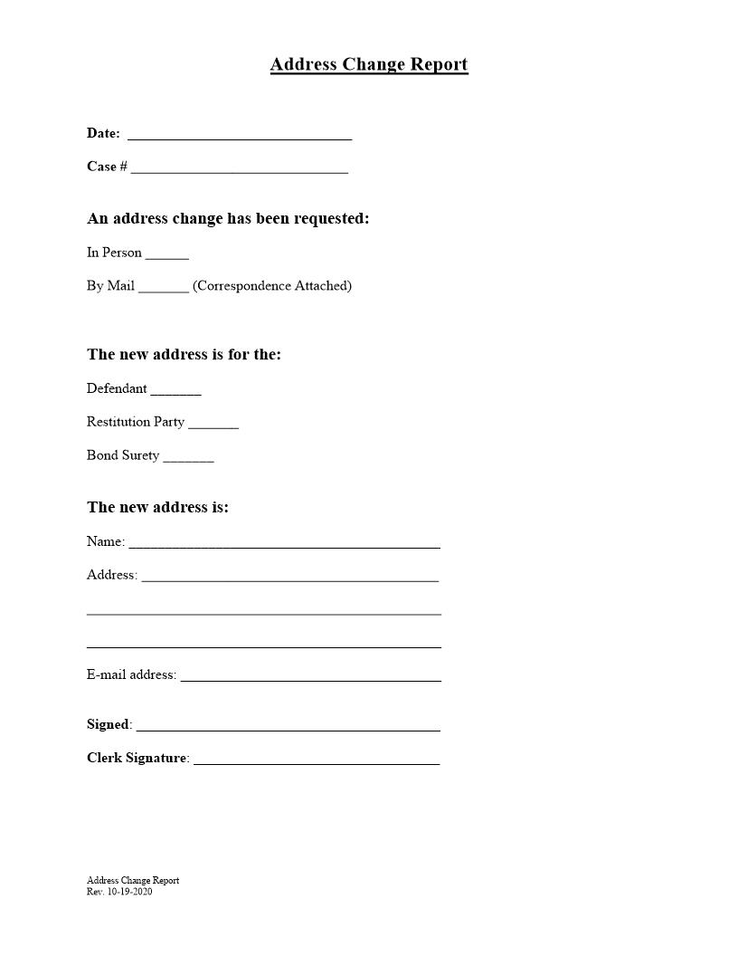 Address Change Report | Pdf Fpdf Docx | Illinois
