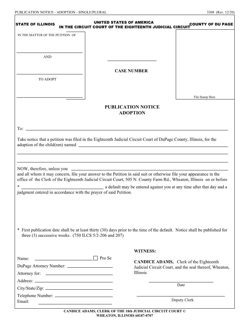 Publication Notice - Adoption {3308} | Pdf Fpdf Doc Docx | Illinois