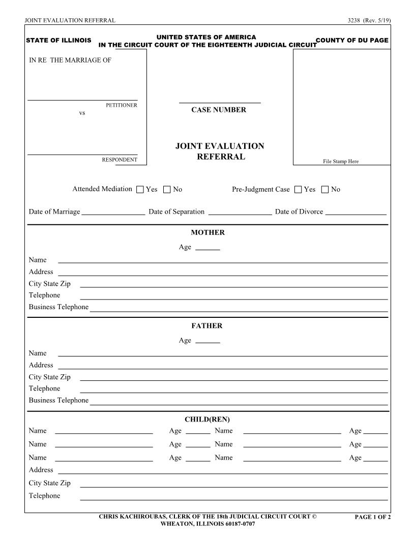 Joint Evaluation Referral {3238} | Pdf Fpdf Docx | Illinois