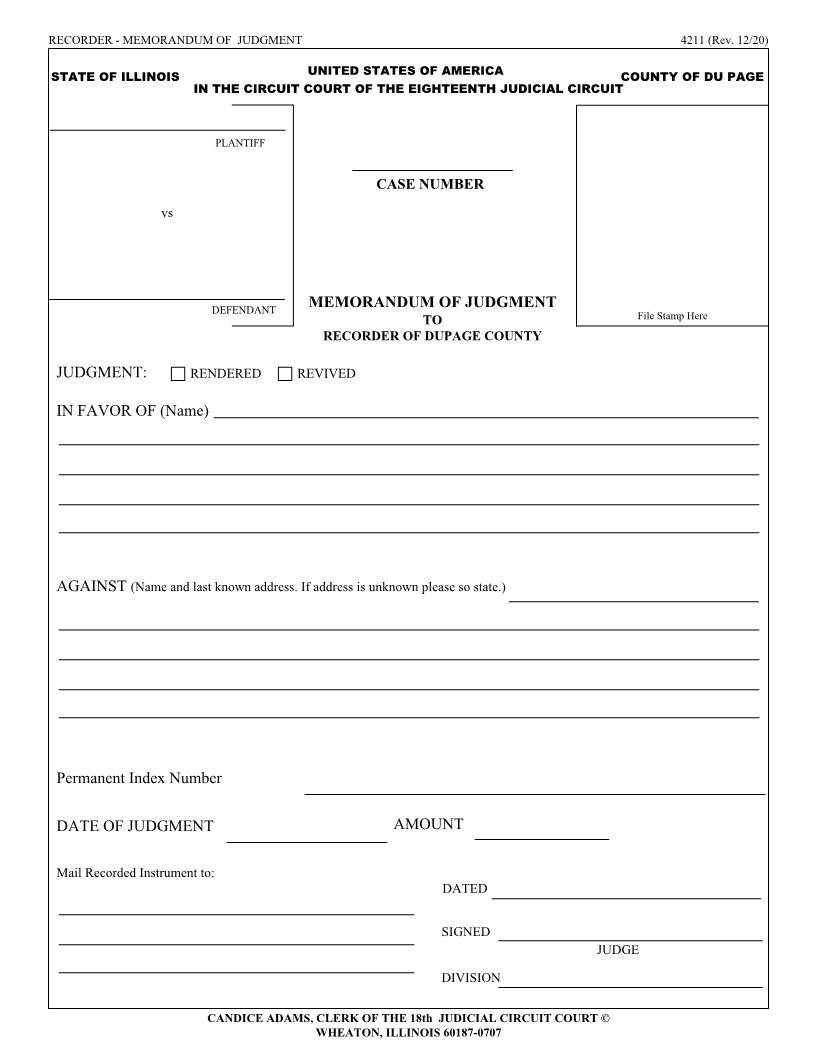 Memorandum Of Judgment {4211} | Pdf Fpdf Doc Docx | Illinois