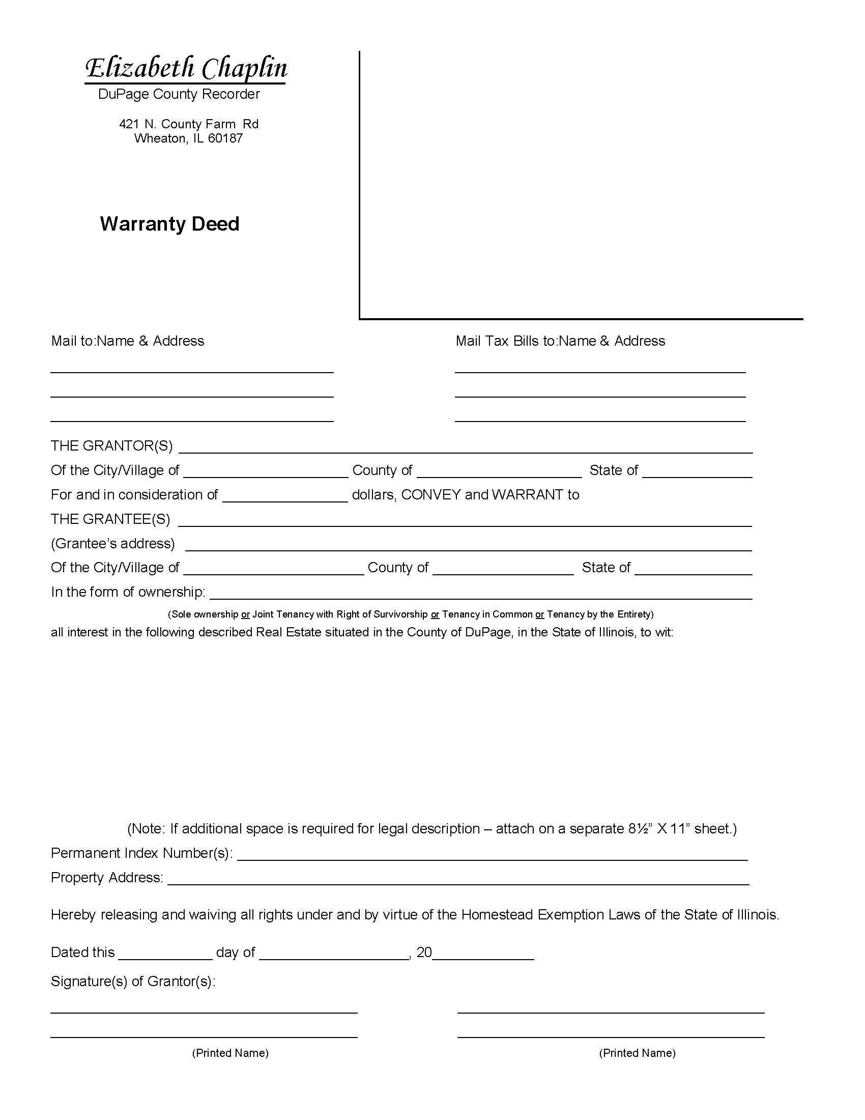 Warranty Deed | Pdf Fpdf Docx | Illinois
