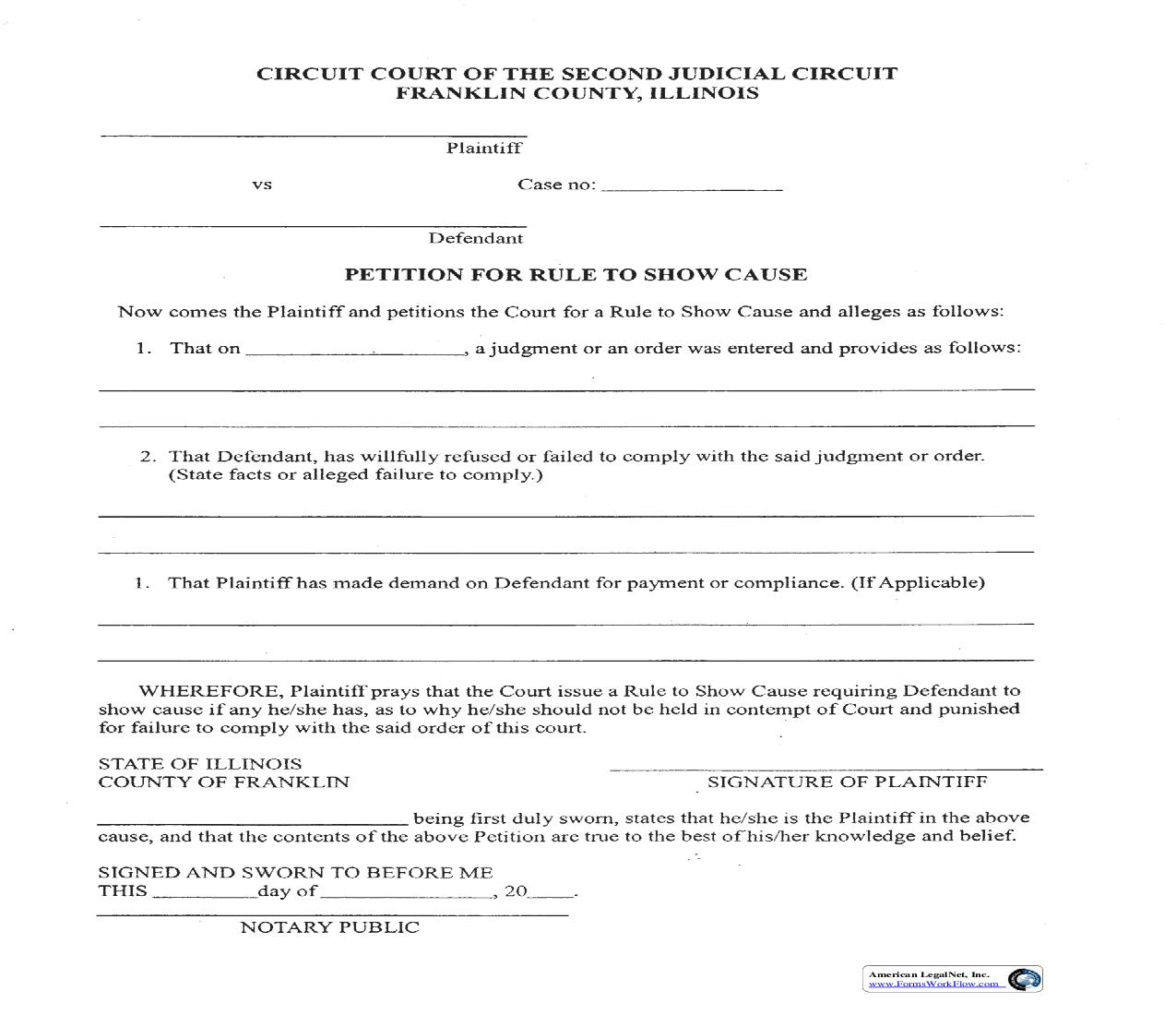 Petition For Rule To Show Cause | Pdf Fpdf Doc Docx | Illinois