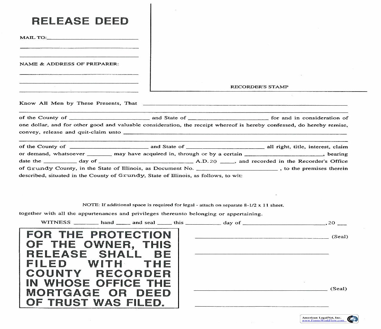 Release Deed | Pdf Fpdf Doc Docx | Illinois