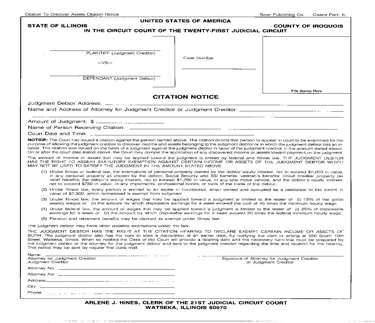 Citation Notice | Pdf Fpdf Doc Docx | Illinois