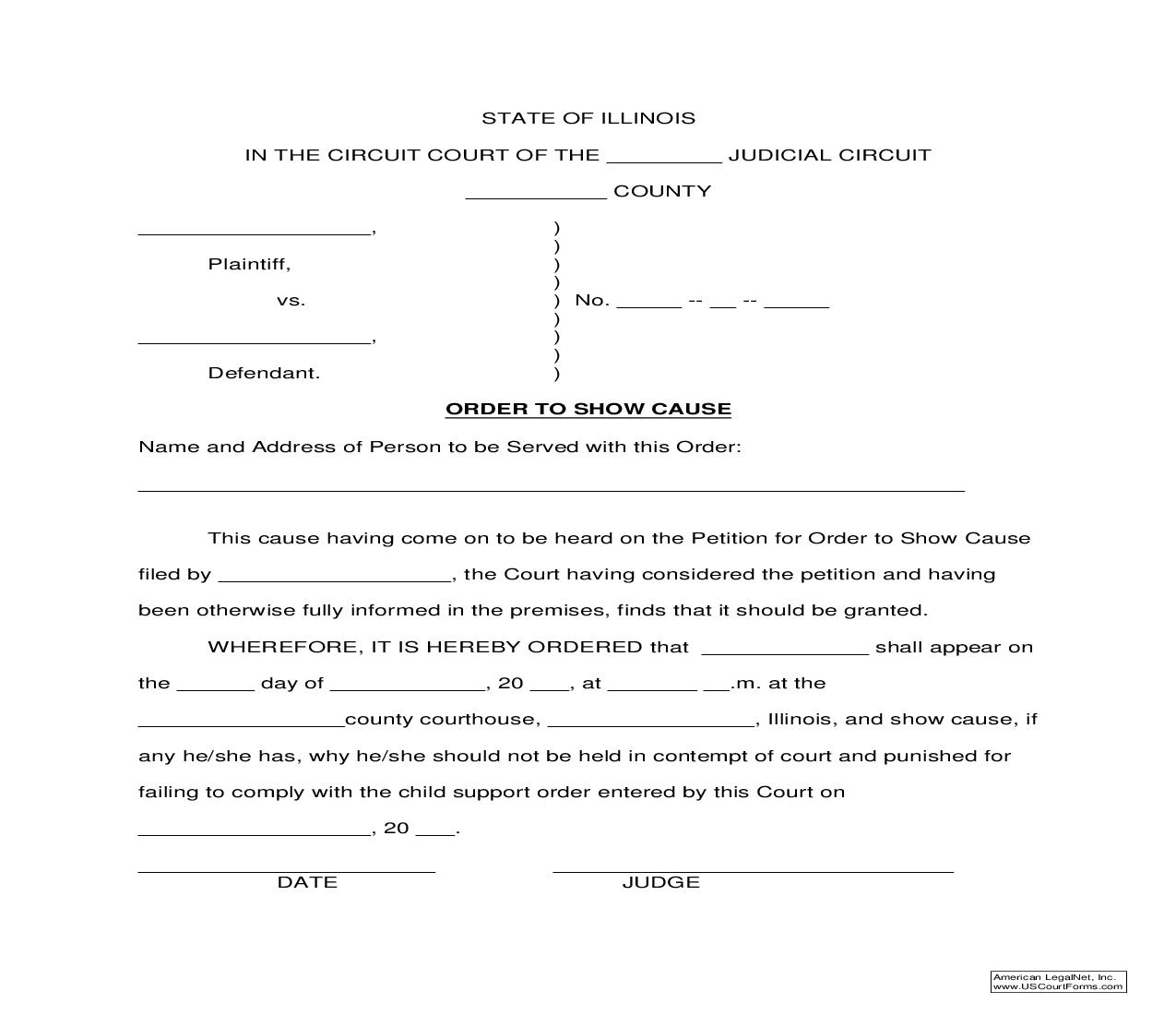 Order To Show Cause |  | Illinois