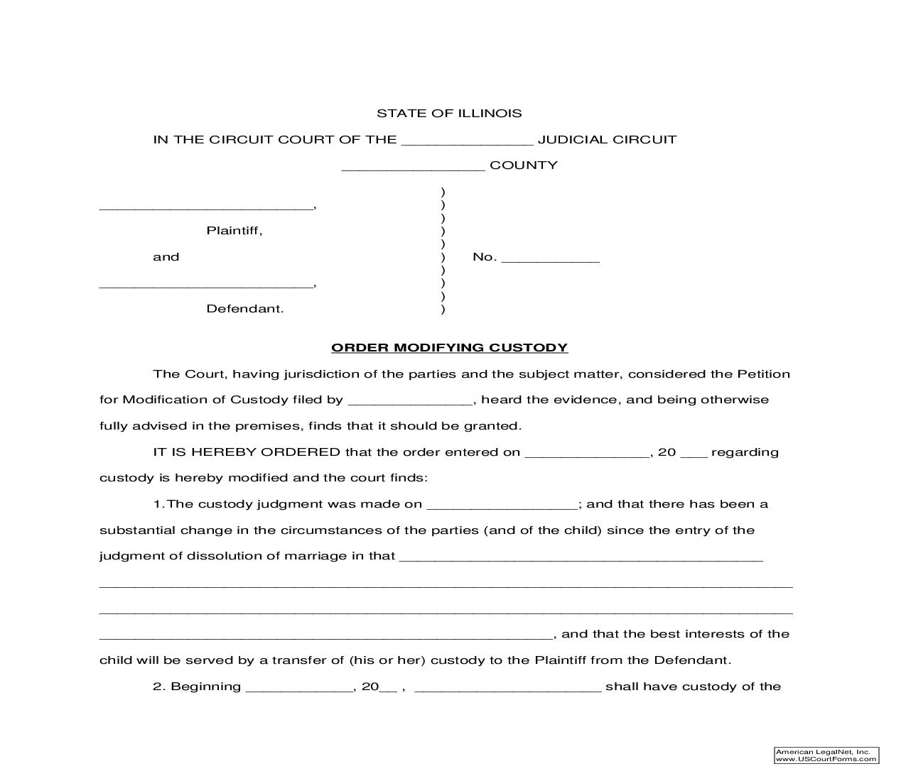 Order Modifying Custody |  | Illinois