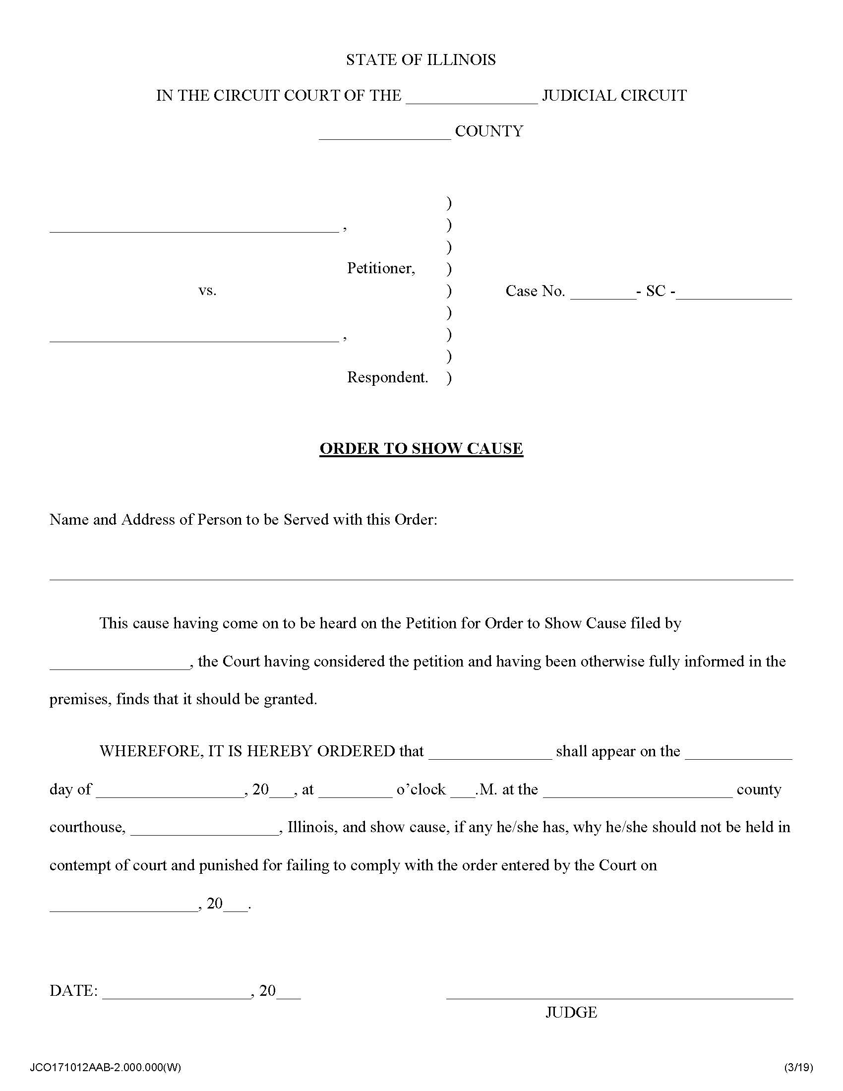 Order To Show Cause | Pdf Fpdf Docx | Illinois