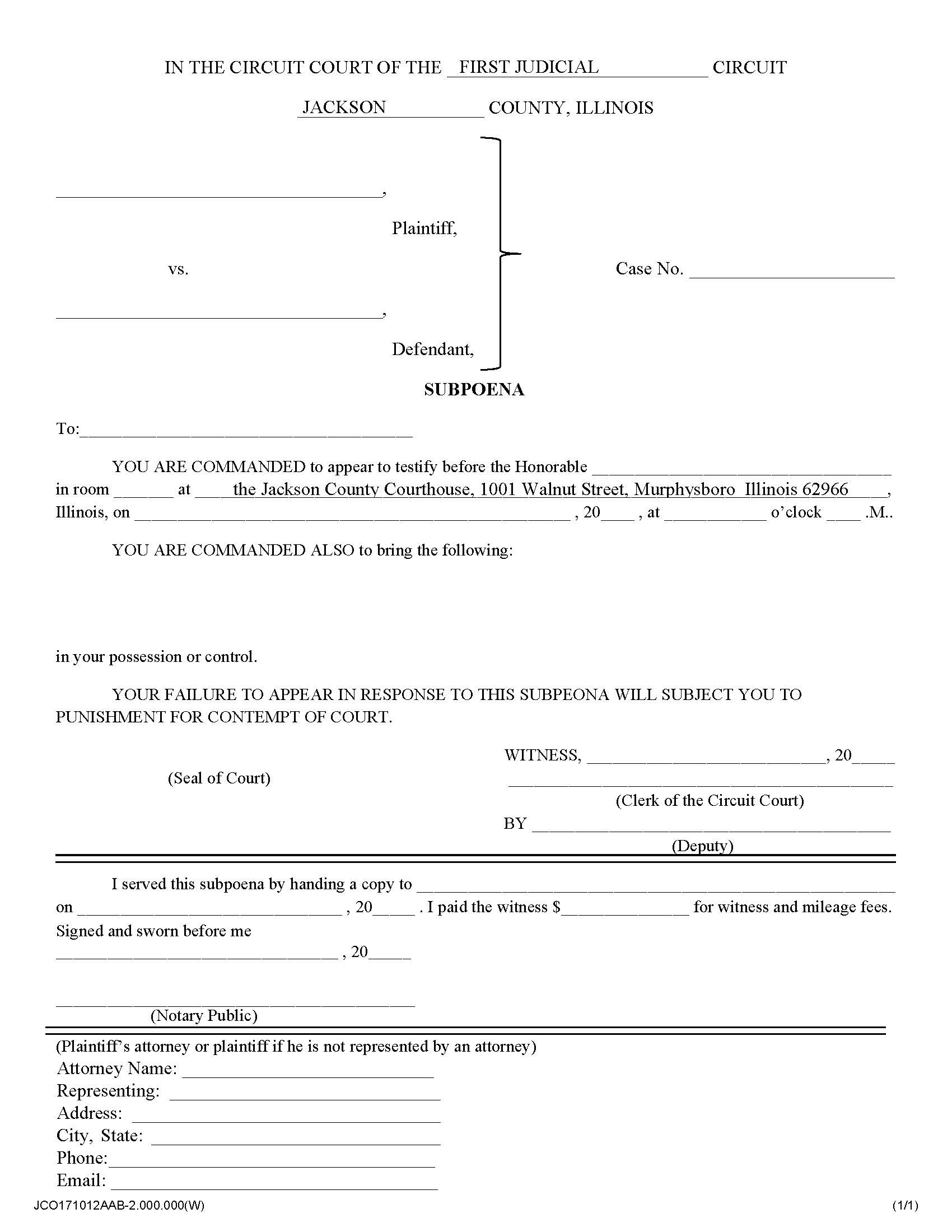 Subpoena | Pdf Fpdf Docx | Illinois