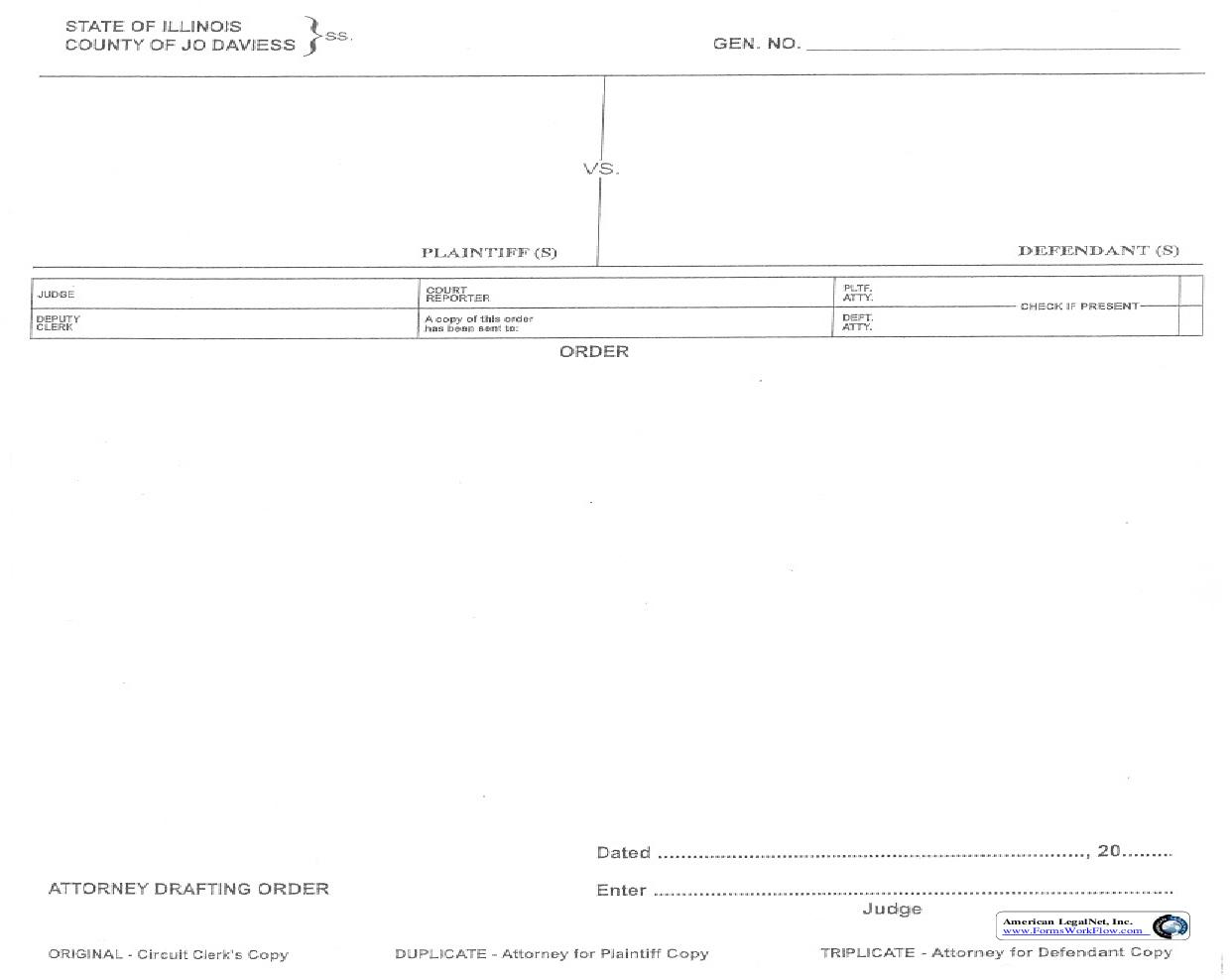 Blank Order | Pdf Fpdf Doc Docx | Illinois