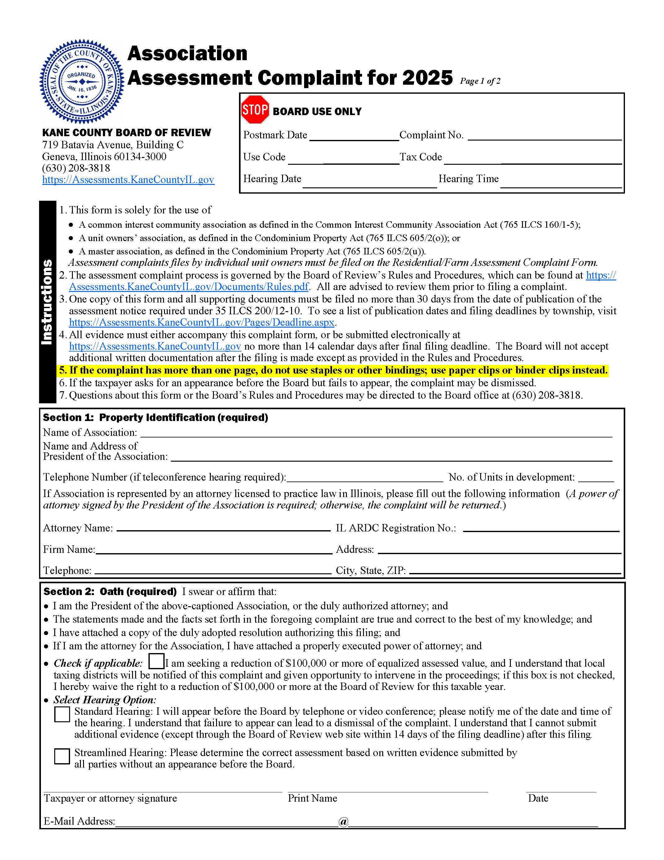 Association Assessment Complaint | Pdf Fpdf Docx | Illinois