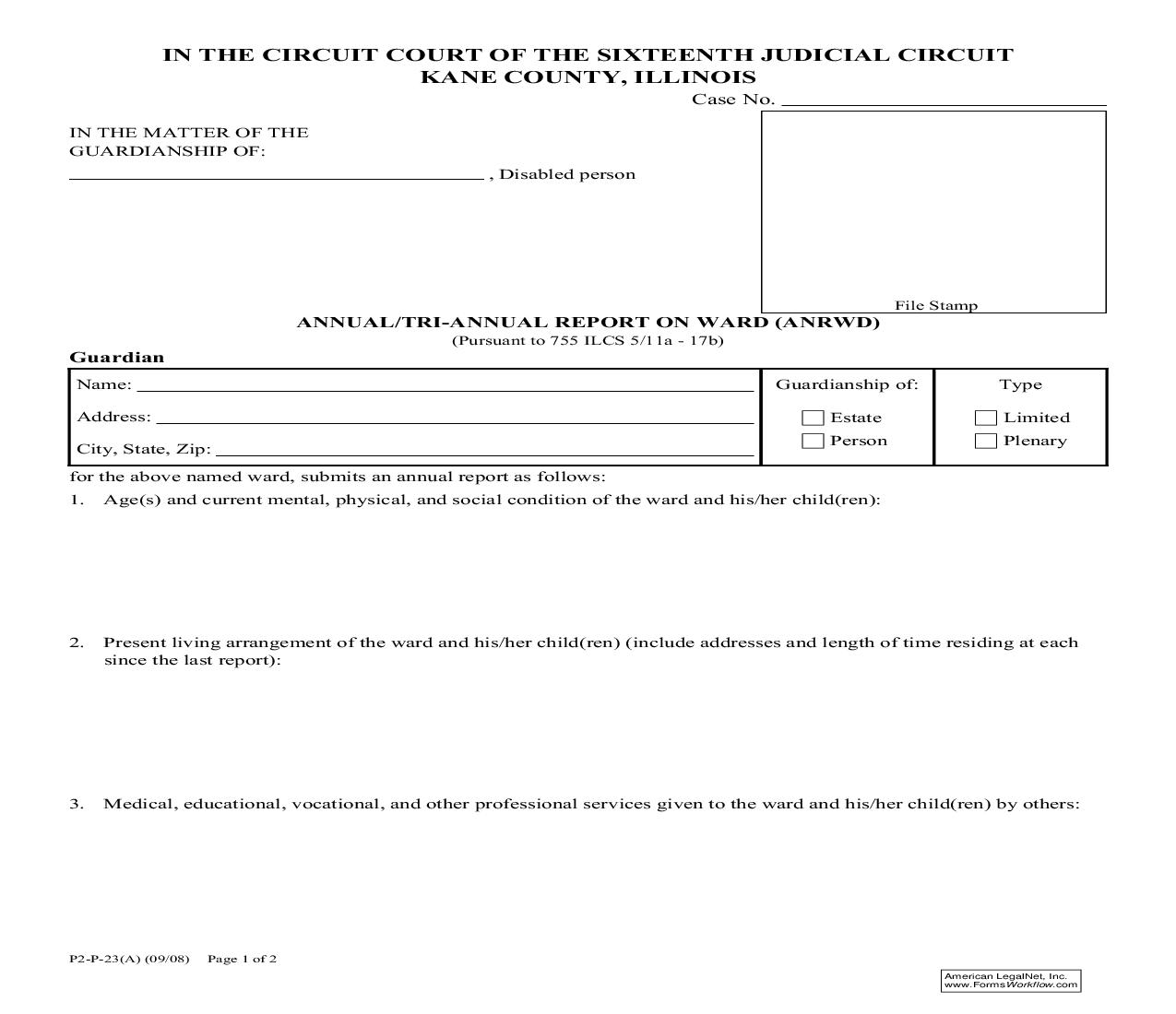 Annual-Tri-Annual Report On Ward {P2-P-23} | Pdf Fpdf Doc Docx | Illinois
