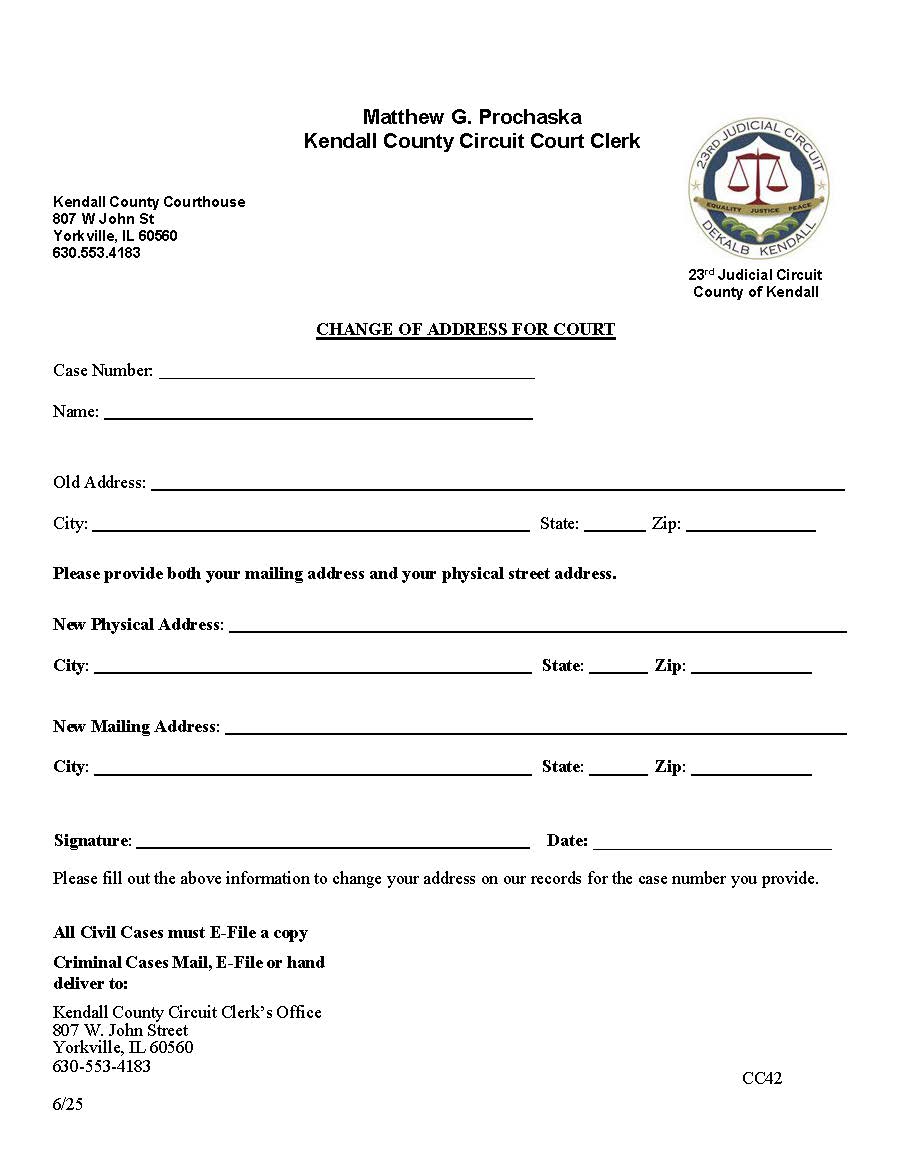 Change Of Address {CC42} | Pdf Fpdf Doc Docx | Illinois
