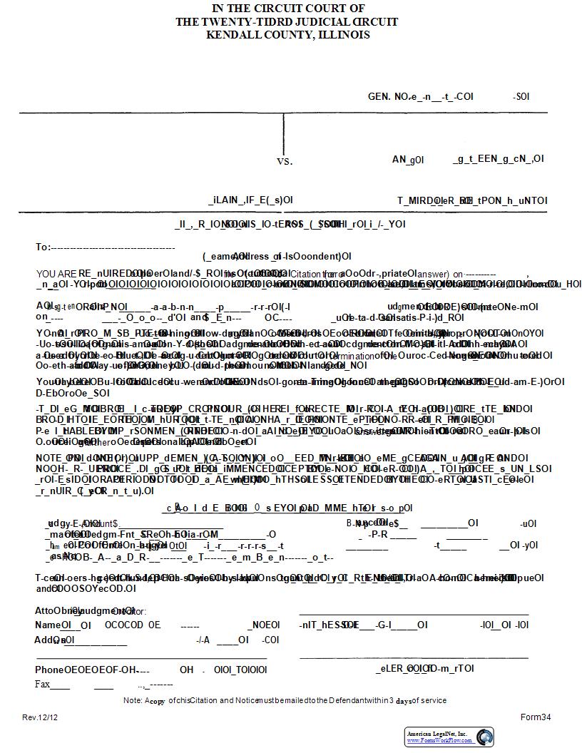 Citation To Discover Assets To Third Party {34} | Pdf Fpdf Docx | Illinois