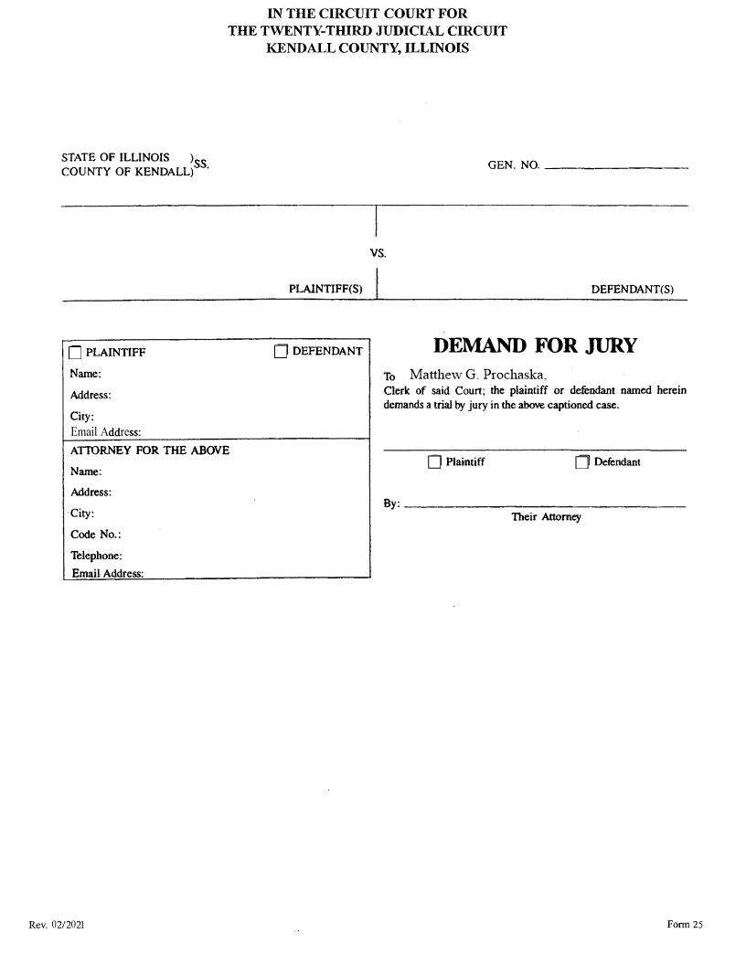 Demand For Jury {25} | Pdf Fpdf Docx | Illinois