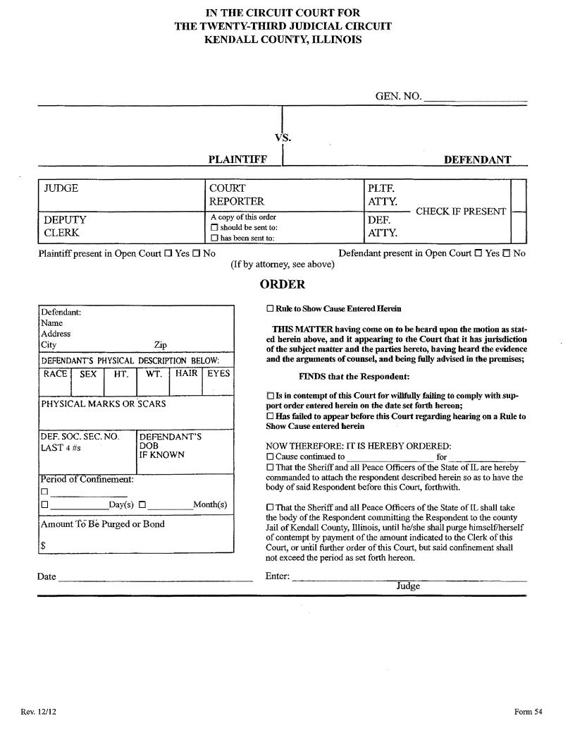 Order (Body Attachment) {54} | Pdf Fpdf Docx | Illinois