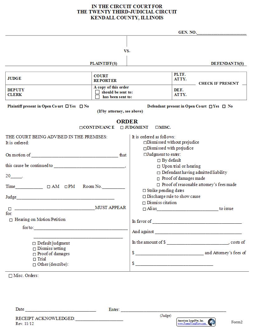 Order (Boxed) {2} | Pdf Fpdf Docx | Illinois