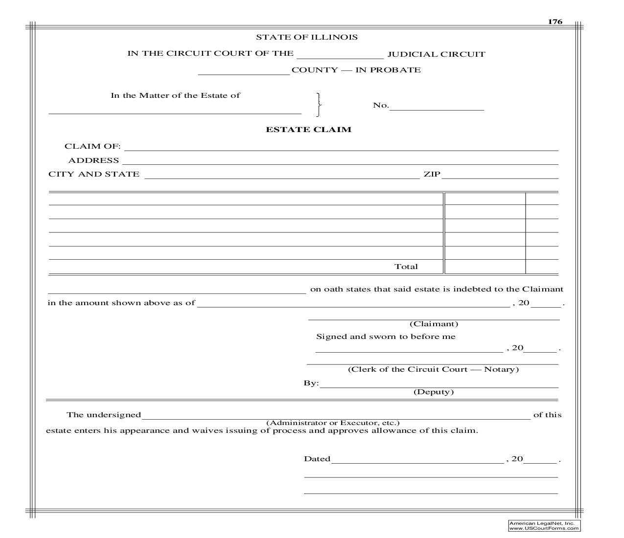 Estate Claim {176} | Pdf Fpdf Doc Docx | Illinois