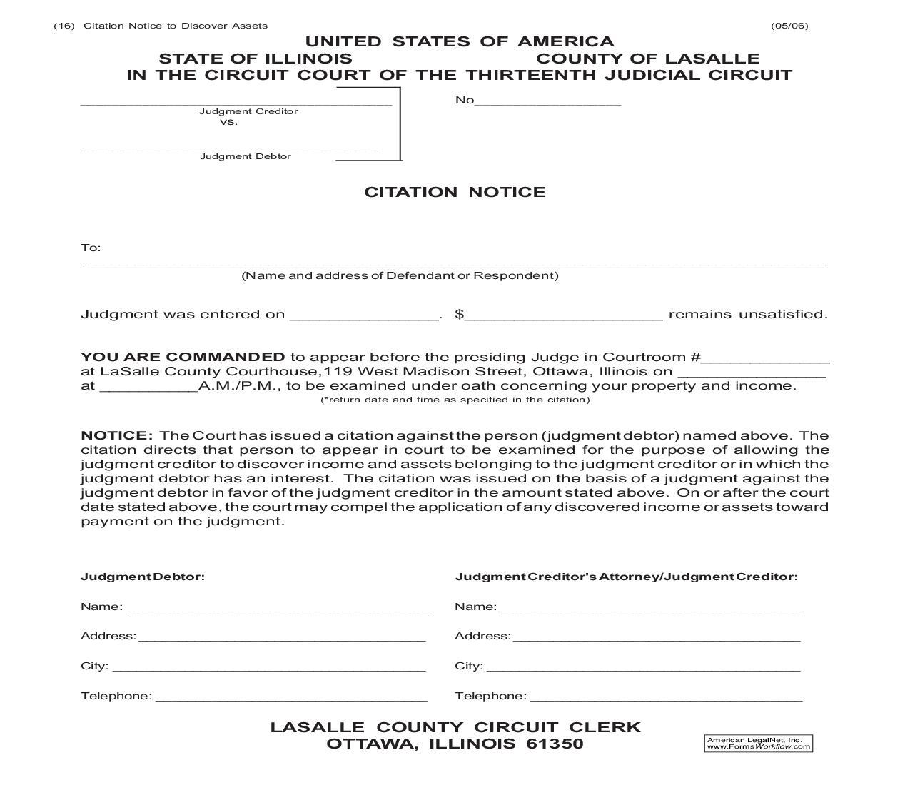 Citation Notice {16} | Pdf Fpdf Doc Docx | Illinois