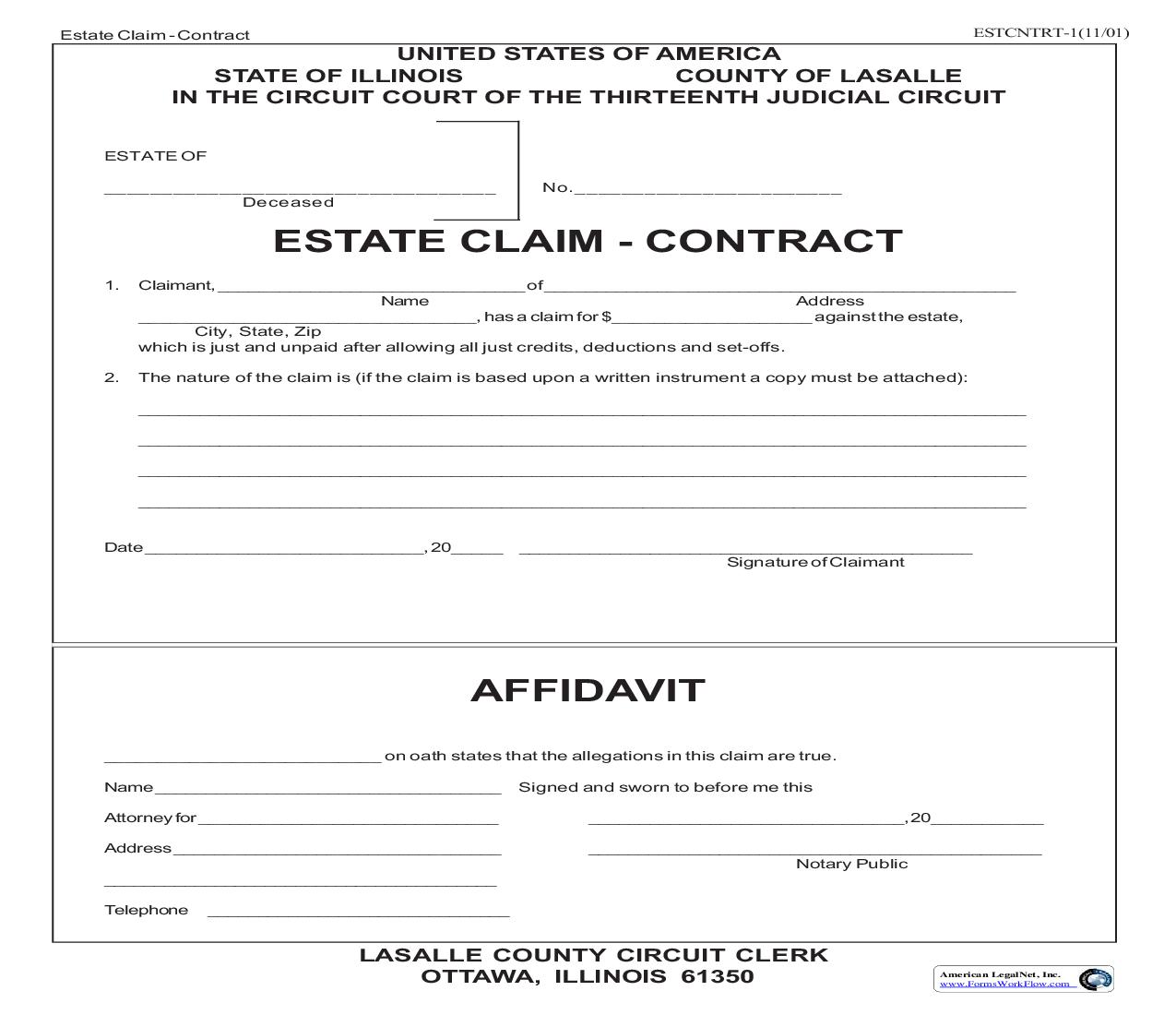 Estate Claim - Contract | Pdf Fpdf Doc Docx | Illinois