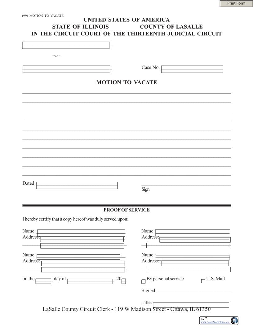 Motion To Vacate | Pdf Fpdf Docx | Illinois