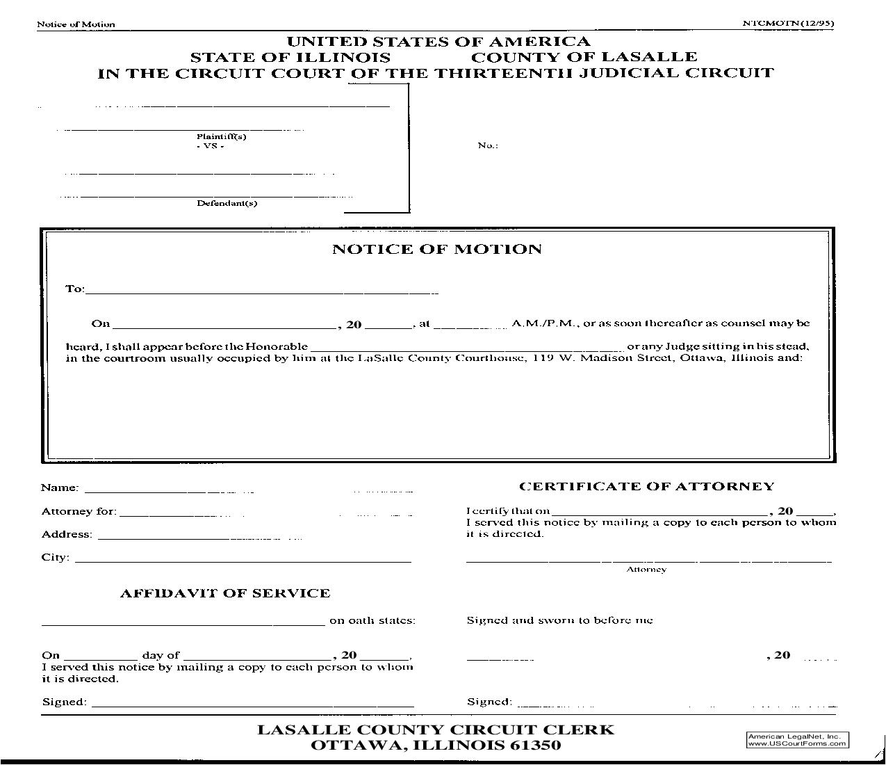 Notice Of Motion | Pdf Fpdf Doc Docx | Illinois