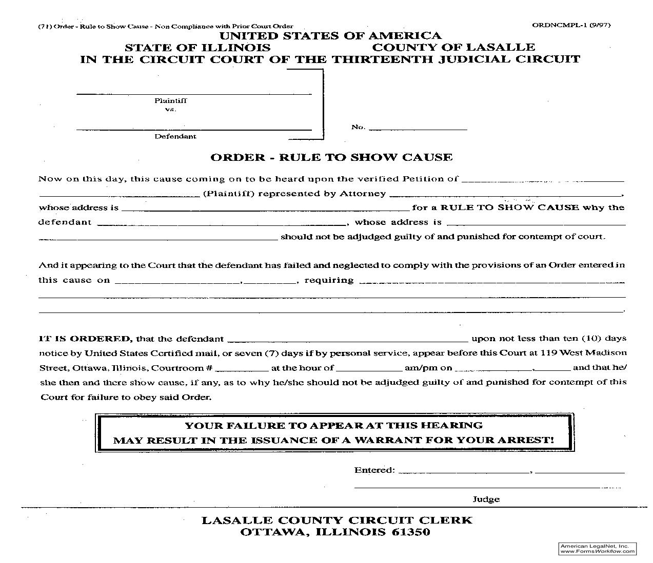Order - Rule To Show Cause {71} | Pdf Fpdf Doc Docx | Illinois