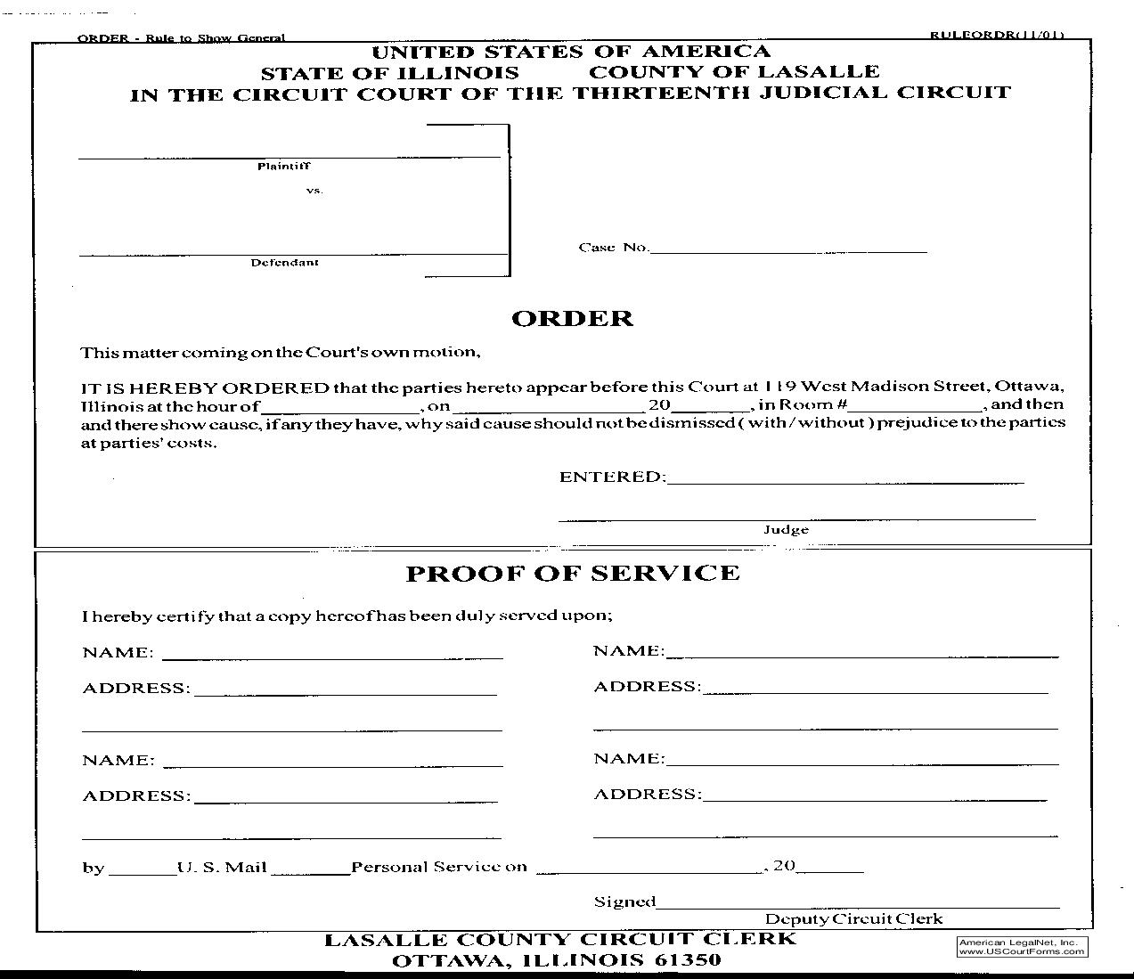 Order - Rule To Show General | Pdf Fpdf Doc Docx | Illinois