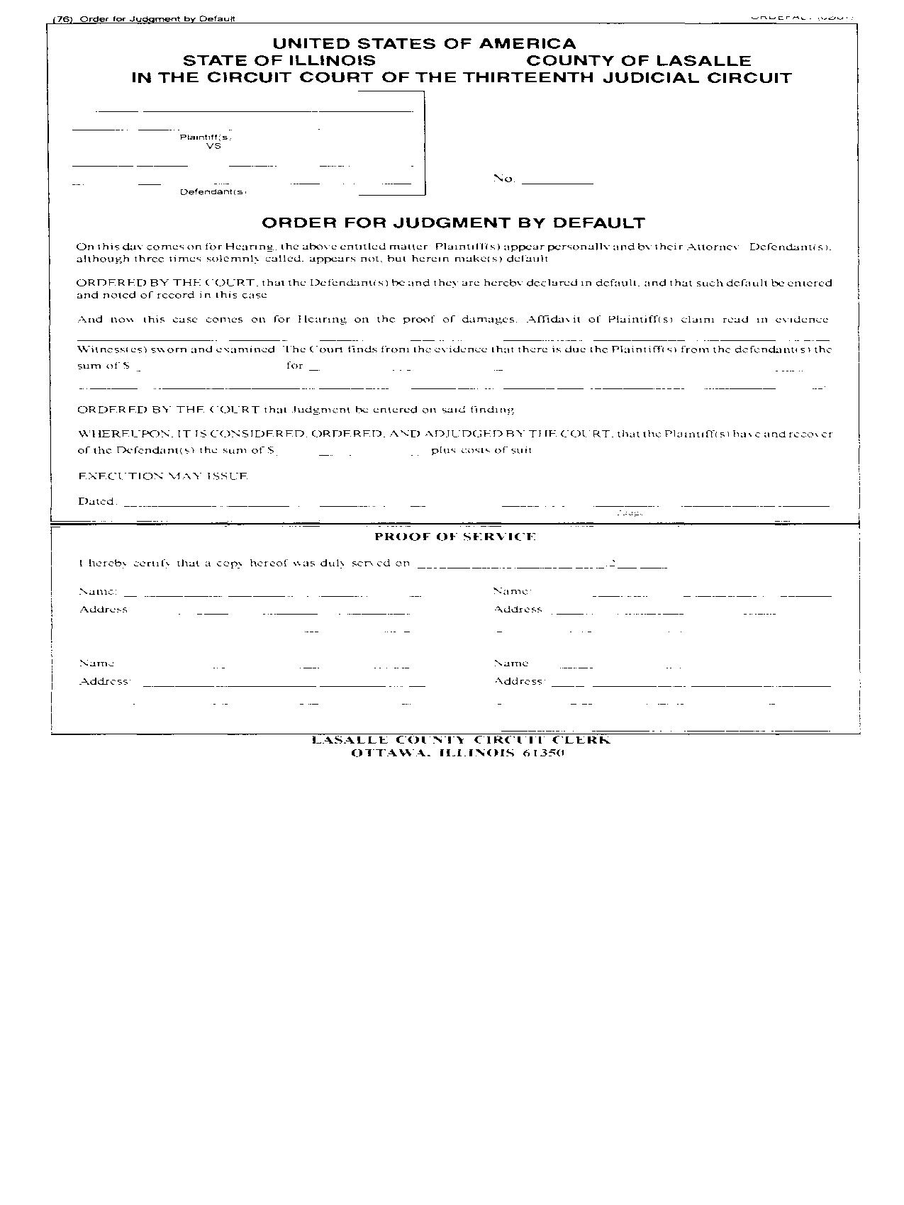Order For Judgment By Default {76} | Pdf Fpdf Doc Docx | Illinois