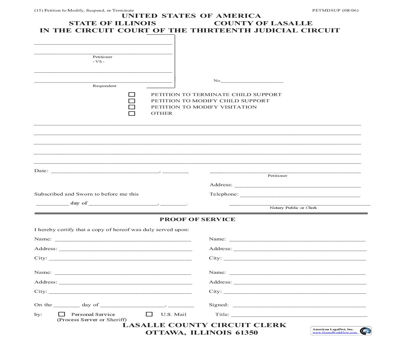 Petition To Terminate-Modify Child Support-Visitation {15} | Pdf Fpdf Doc Docx | Illinois