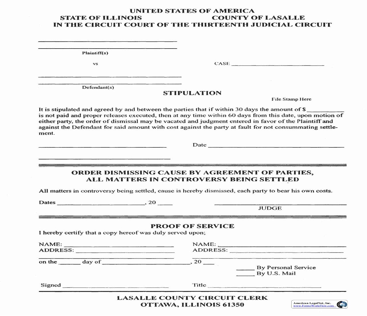 Stipulation And Order Of Dismissal | Pdf Fpdf Doc Docx | Illinois