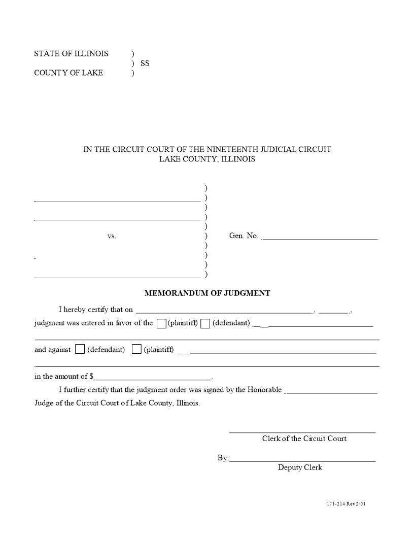 Memorandum Of Judgment {171-214} | Pdf Fpdf Doc Docx | Illinois