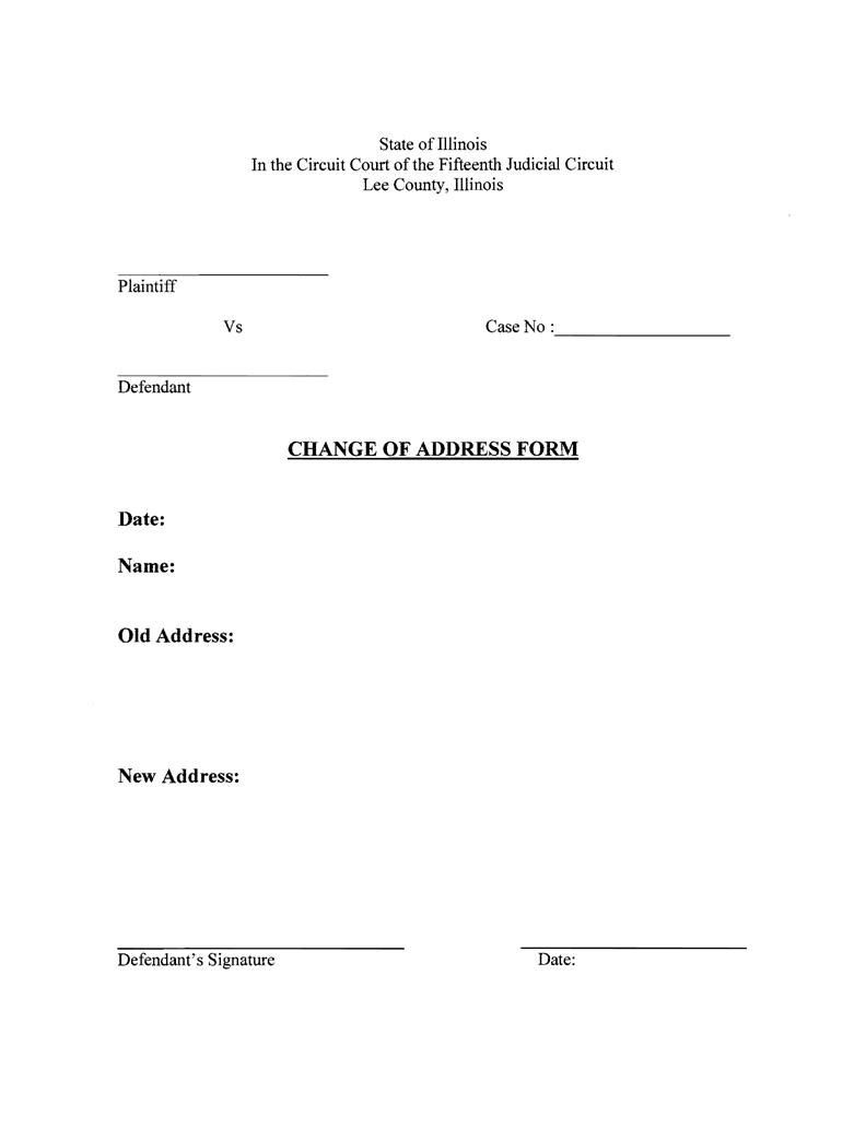 Change Of Address Form | Pdf Fpdf Docx | Illinois