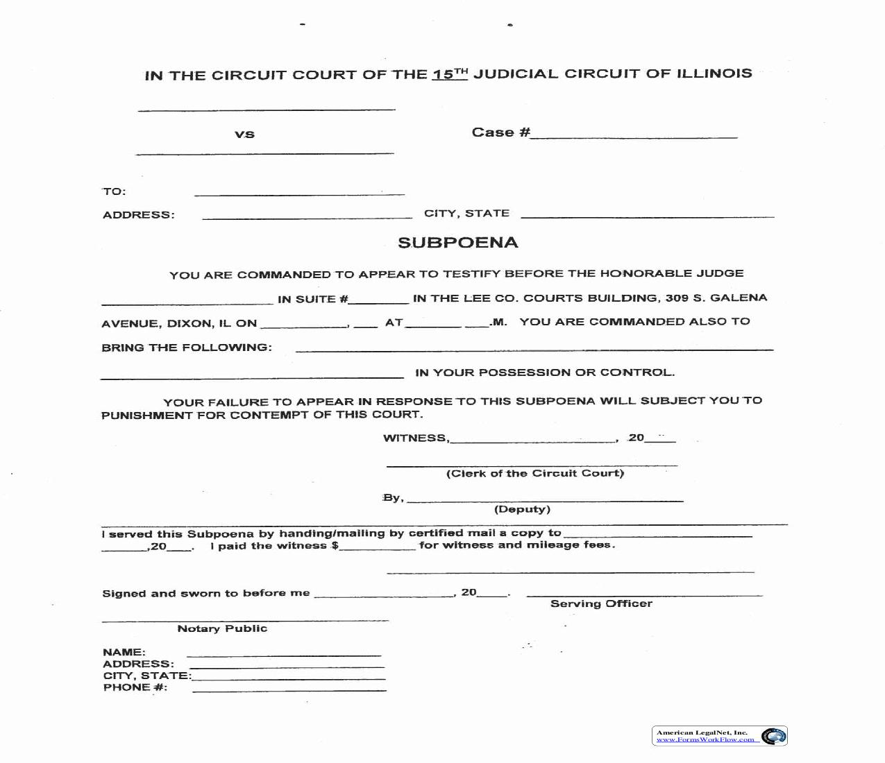 Subpoena | Pdf Fpdf Doc Docx | Illinois