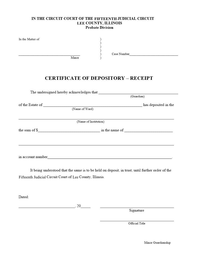 Certificate Of Depository - Receipt | Pdf Fpdf Docx | Illinois
