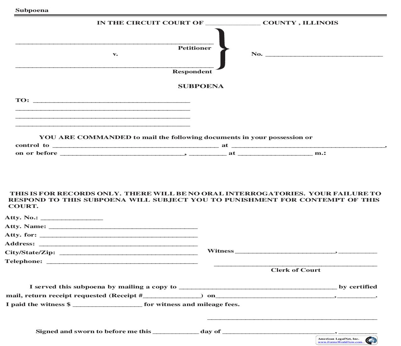 Subpoena |  | Illinois