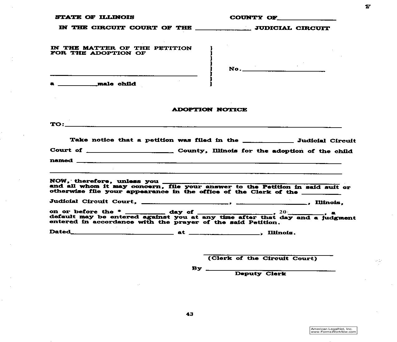 Adoption Notice (Individual) |  | Illinois