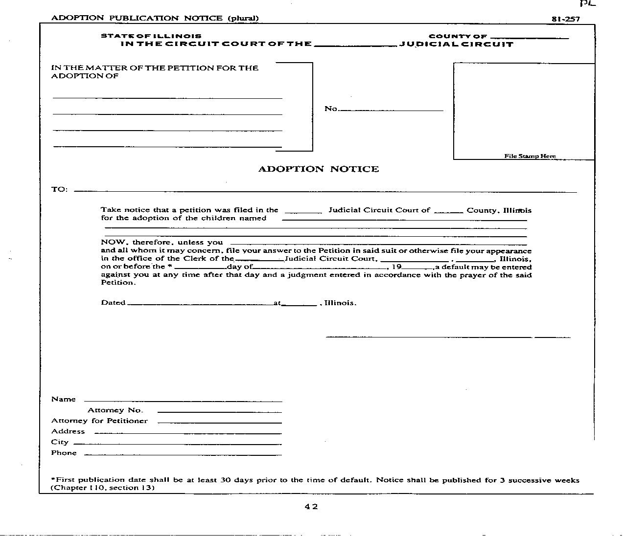 Adoption Notice (Plural) |  | Illinois