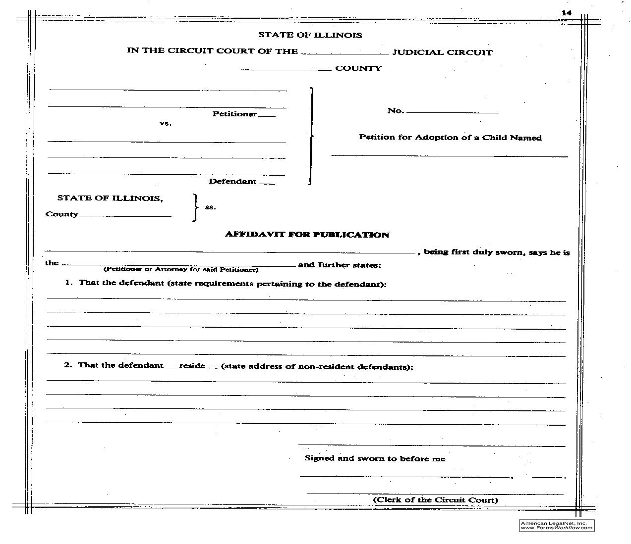 Affidavit For Publication |  | Illinois