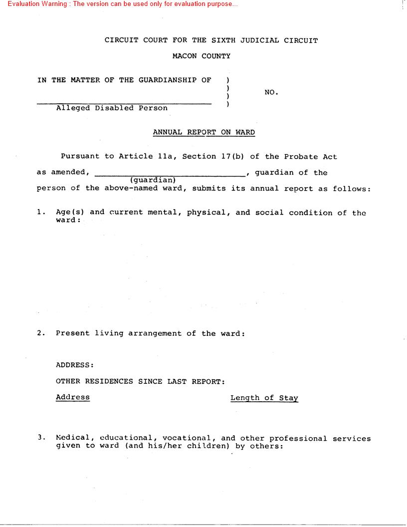 Annual Report On Ward |  | Illinois