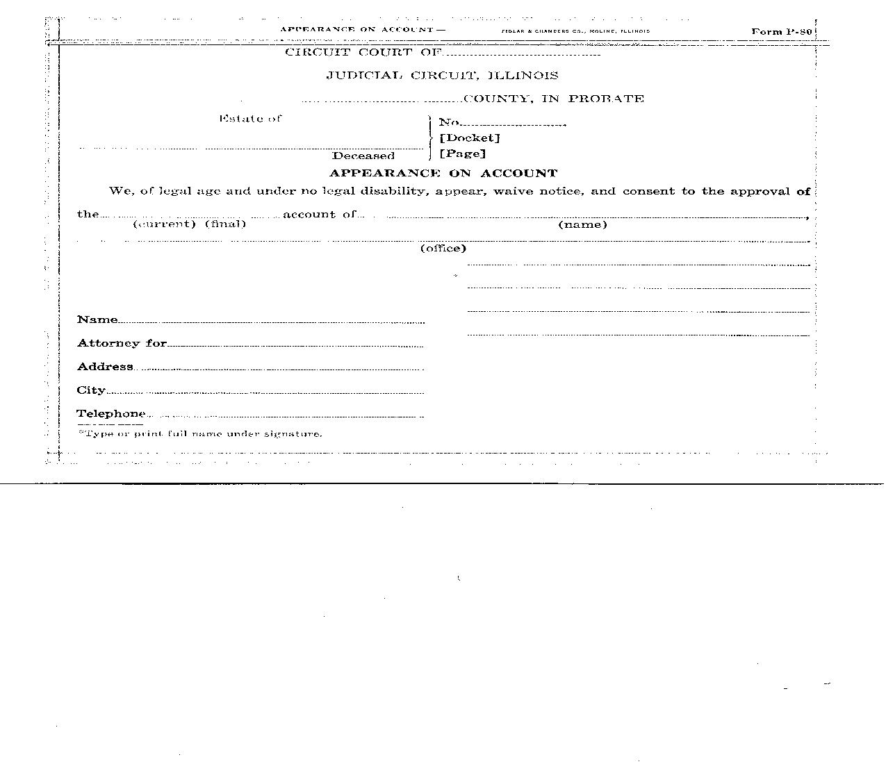 Appearance On Account |  | Illinois