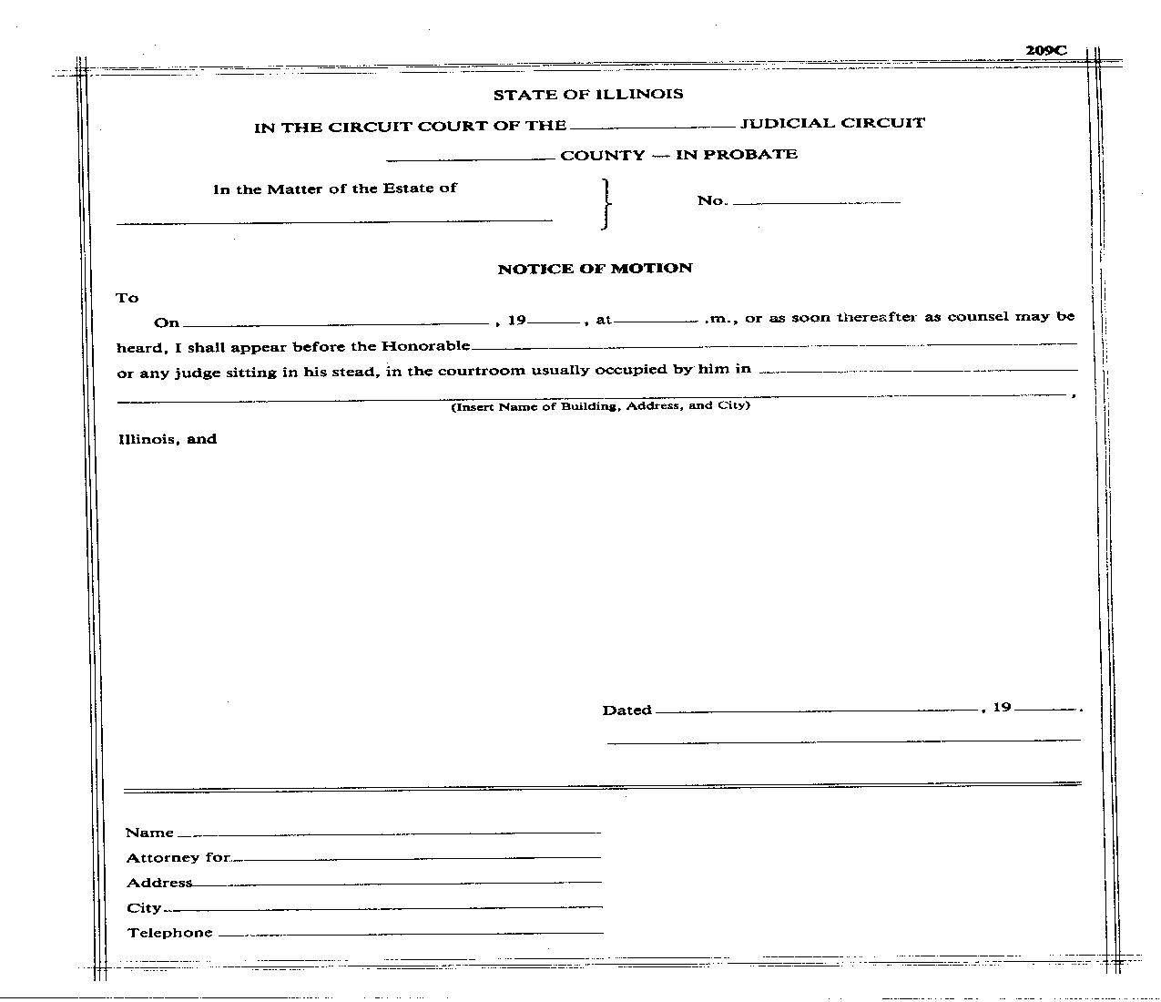 Notice Of Motion |  | Illinois