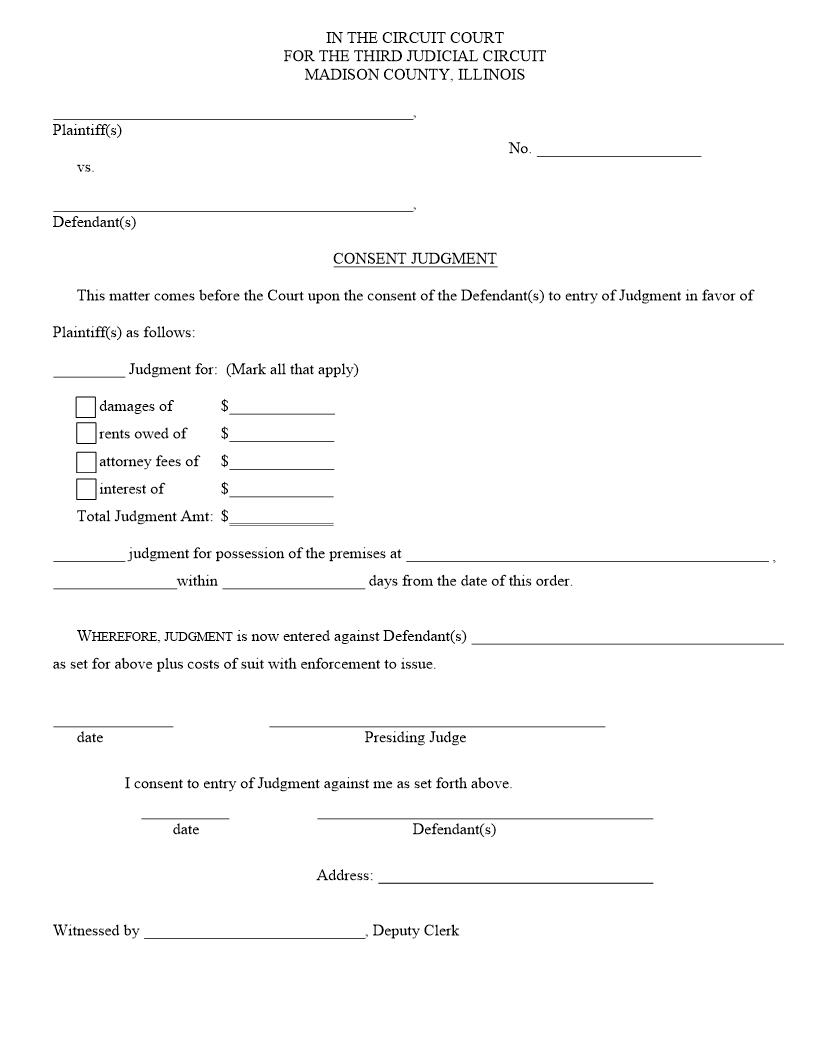 Consent Judgment | Pdf Fpdf Doc Docx | Illinois