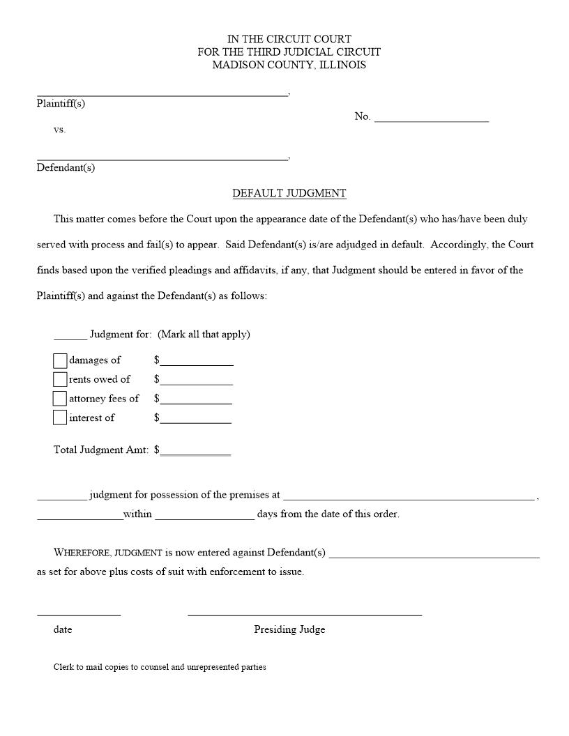 Default Judgment | Pdf Fpdf Docx | Illinois