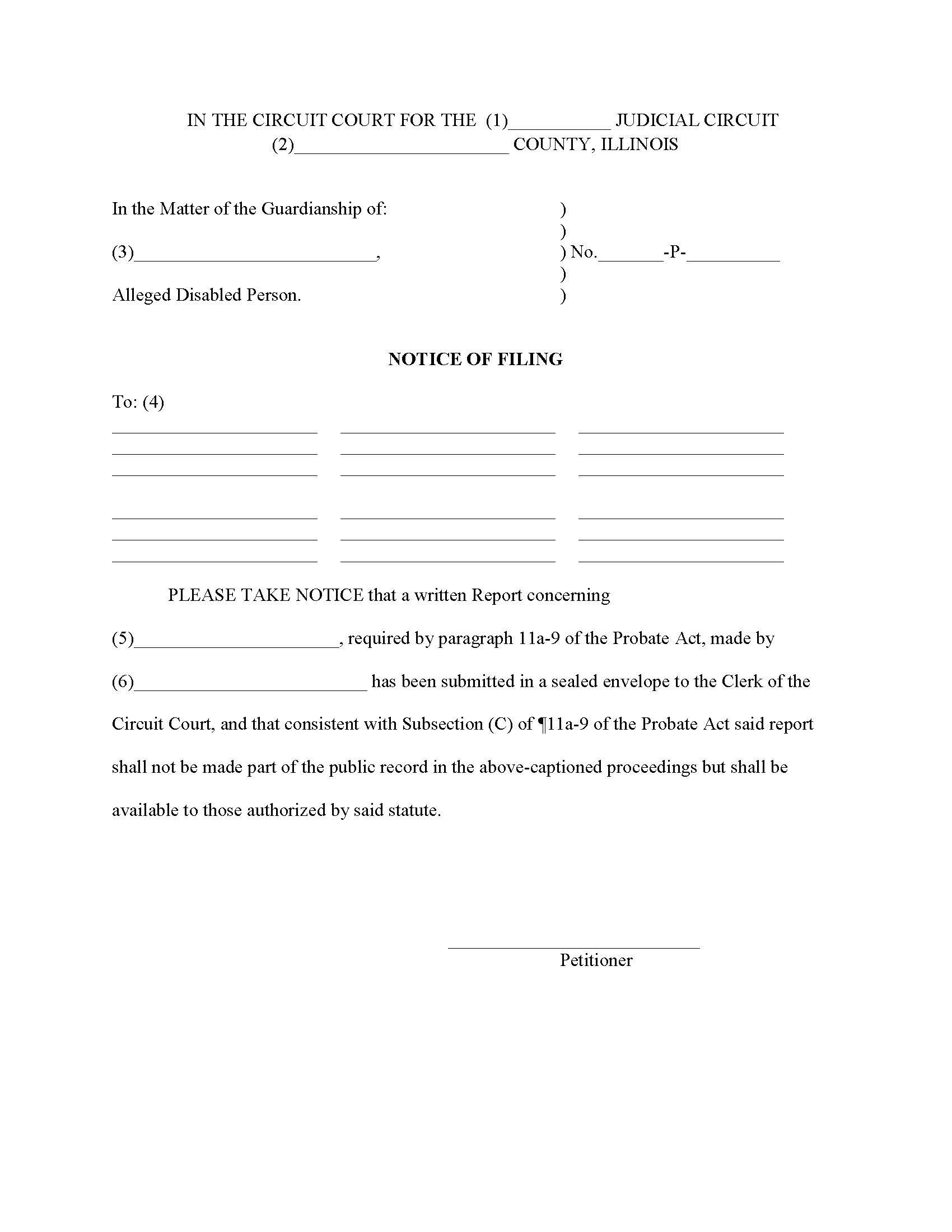 Notice Of Filing Certificate Of Service (Physicians Report) | Pdf Fpdf Docx | Illinois