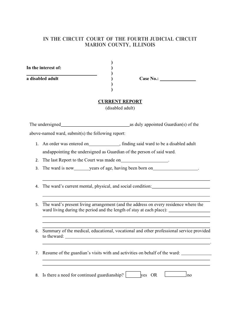 Current Report (Disabled Adult) | Pdf Fpdf Docx | Illinois