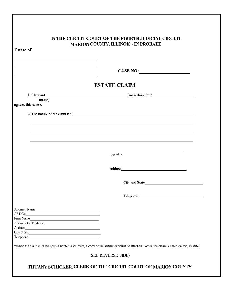 Estate Claim | Pdf Fpdf Docx | Illinois