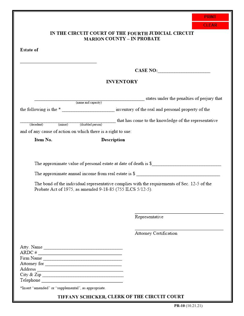 Inventory {PR-10} | Pdf Fpdf Docx | Illinois