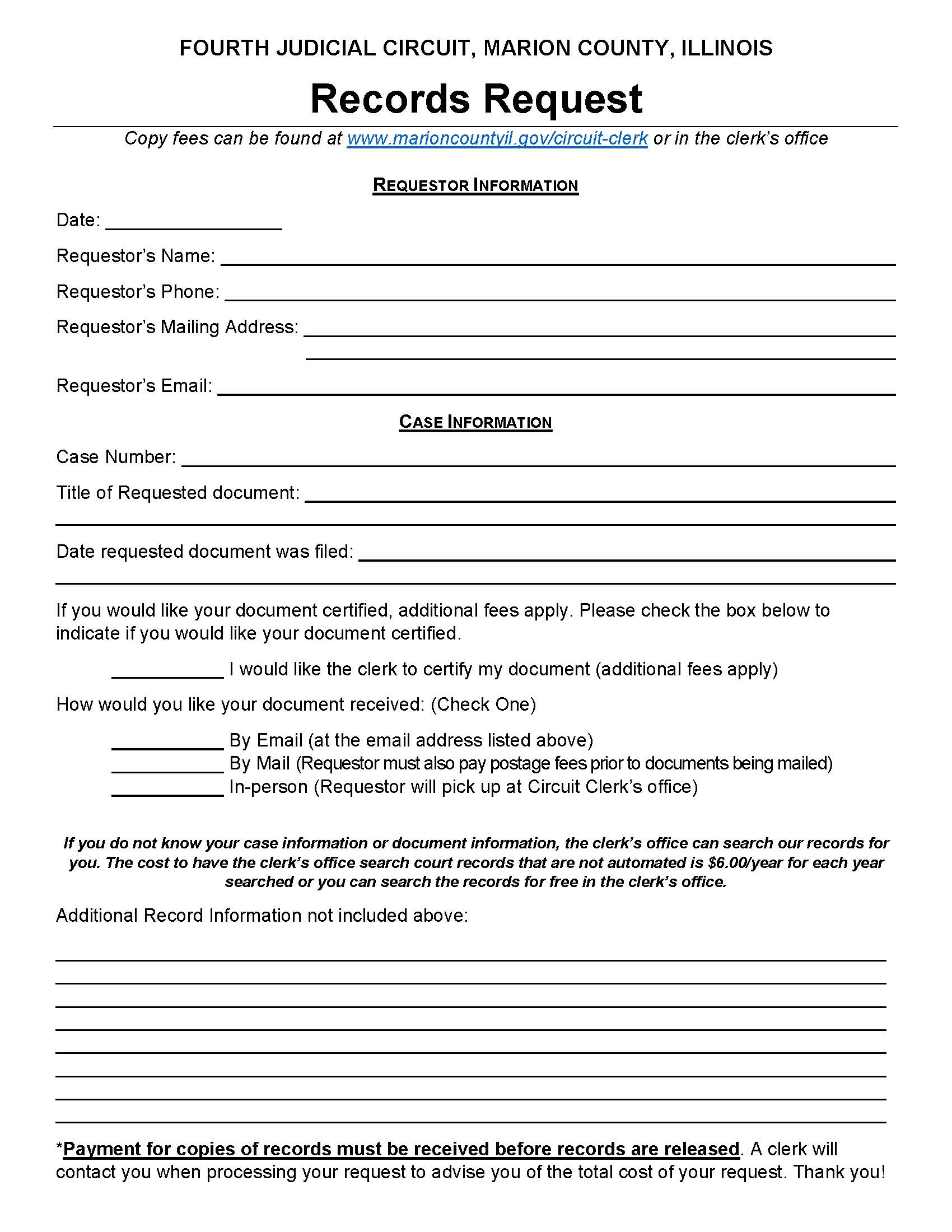 Records Request | Pdf Fpdf Docx | Illinois