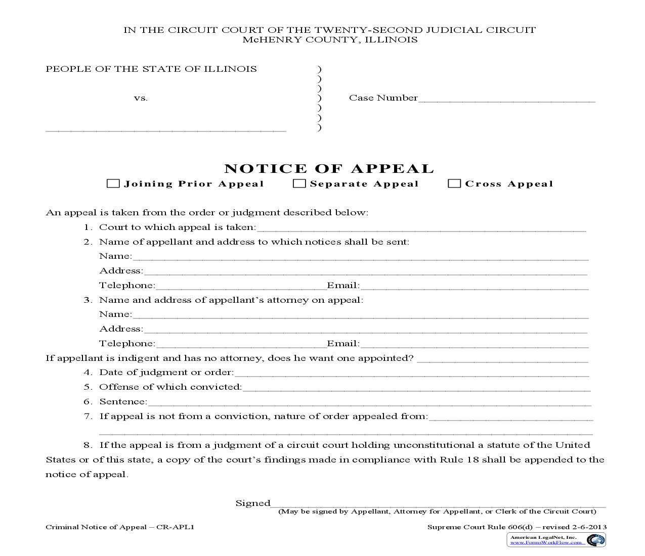 Notice Of Appeal | Pdf Fpdf Doc Docx | Illinois