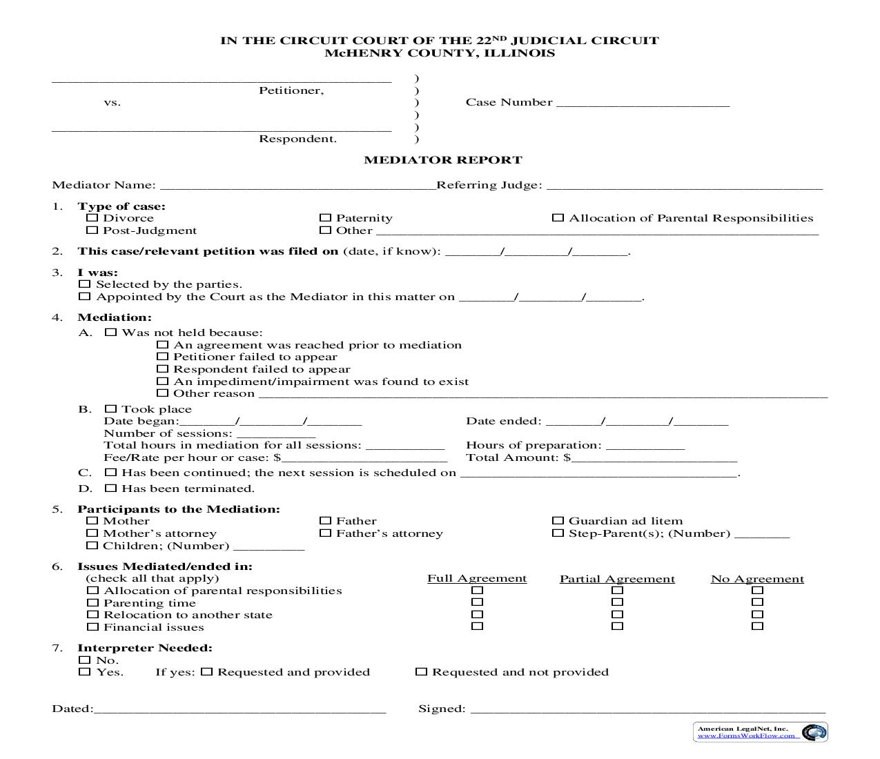 Mediator Report | Pdf Fpdf Doc Docx | Illinois